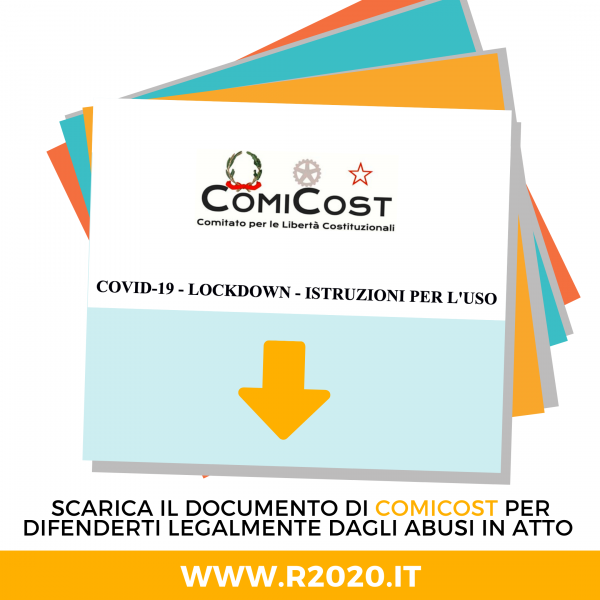 SCARICA IL DOCUMENTO DI COMICOST PER DIFENDERTI LEGALMENTE DAGLI ABUSI IN ATTO